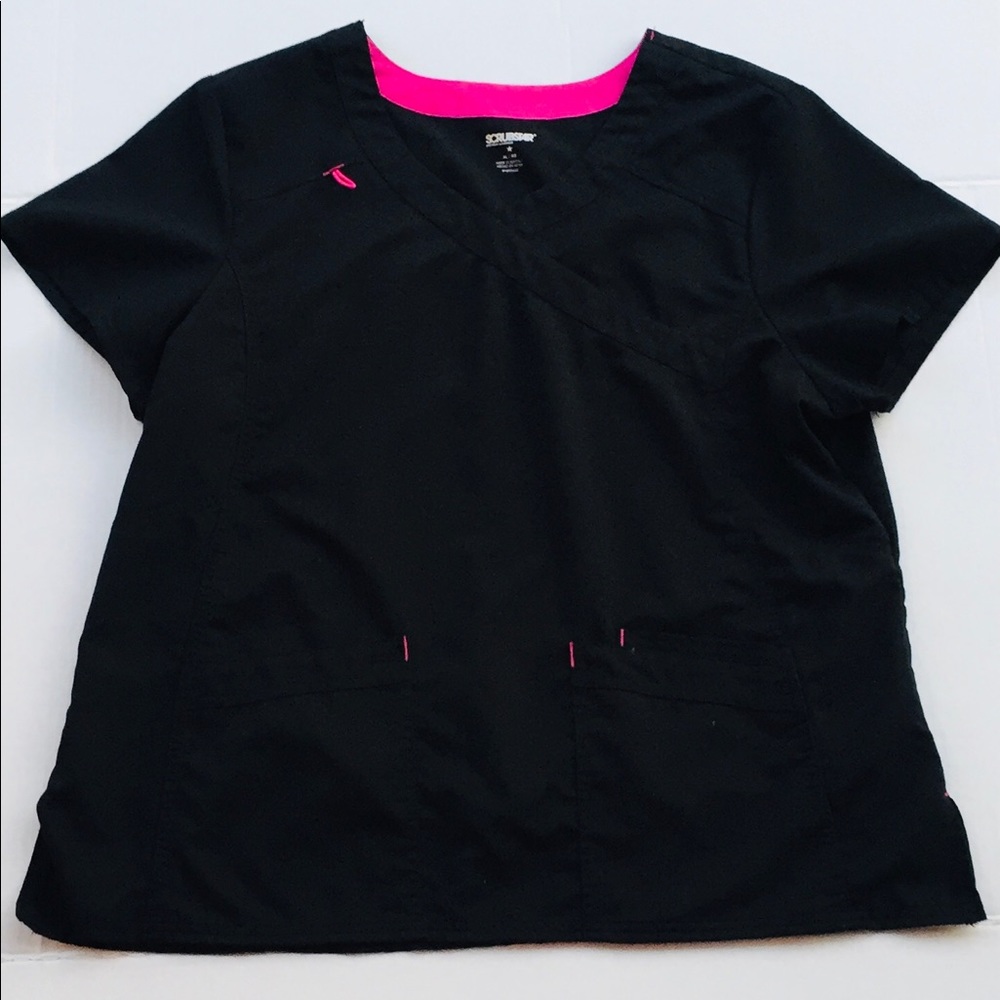 Soft & Stretchy Scrub Star Black uniform Scrub Top